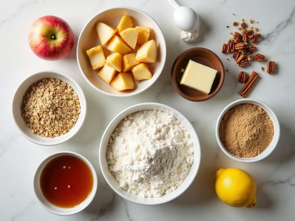 Ingredients for easy apple crisp bites