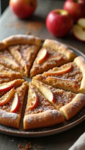 Easy Apple Dessert Pizza Recipe with Cinnamon Crumb Topping