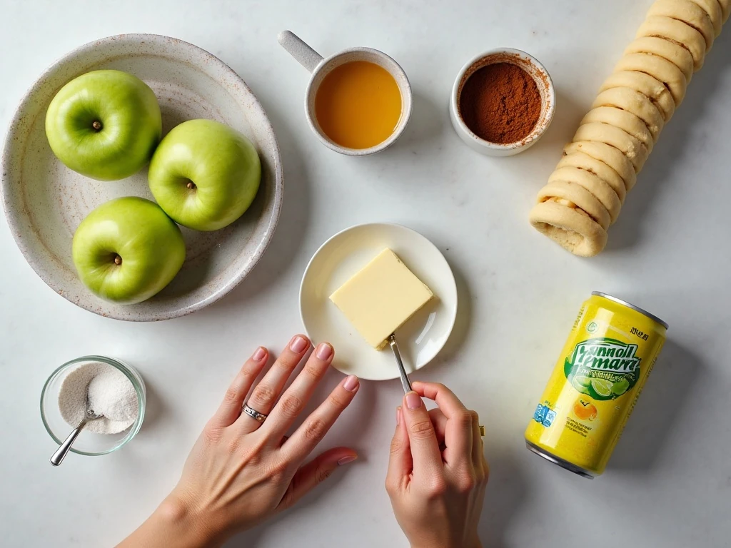 Ingredients for easy apple dumplings