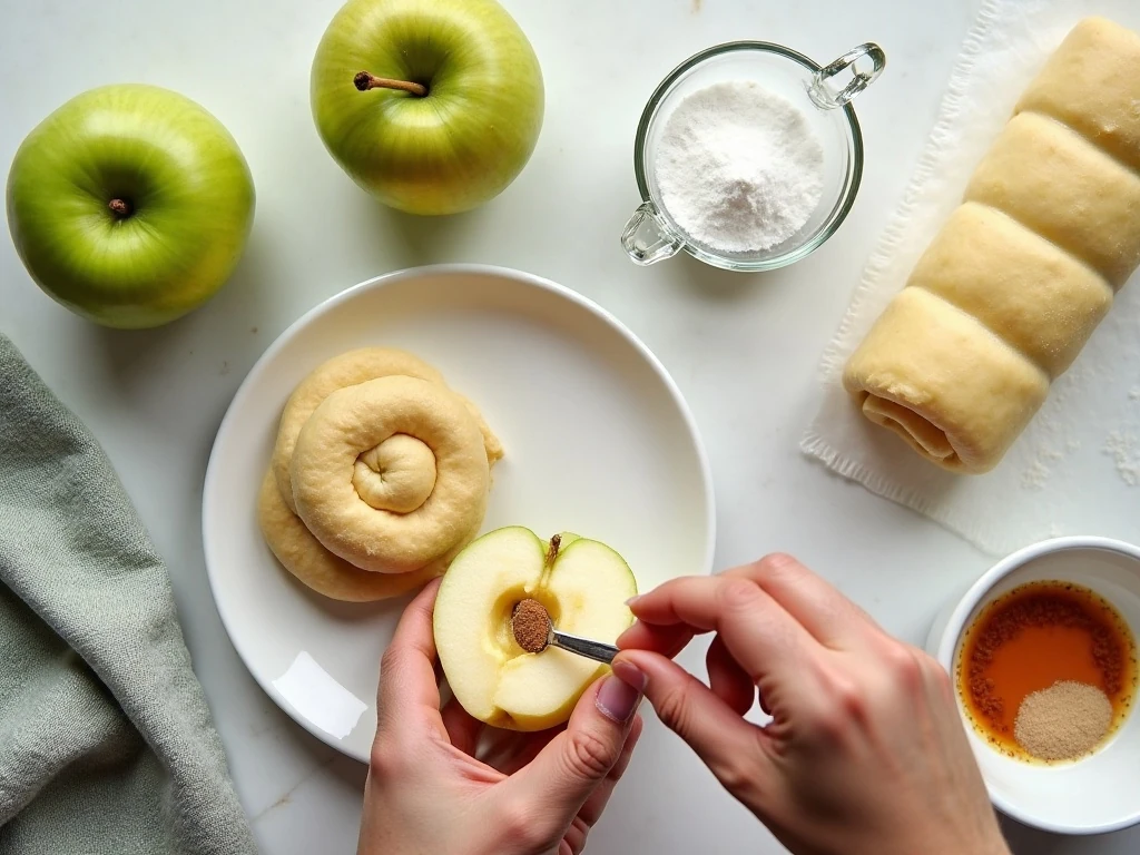 Ingredients for easy apple dumplings