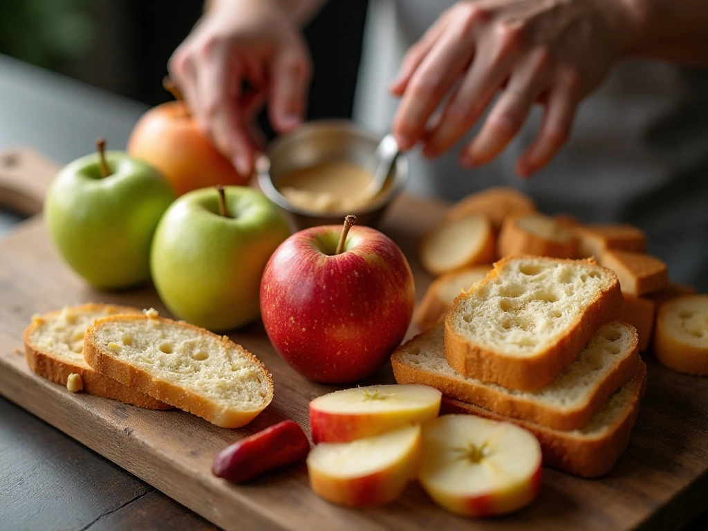 Apple varieties and French bread for casserole