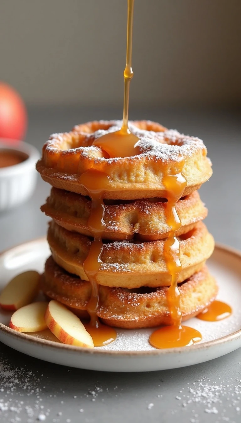 Easy Apple Funnel Cake Recipe with Homemade Caramel Sauce