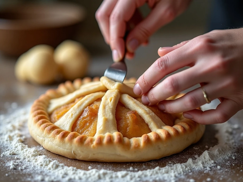 Fork-crimped edges and vents on homemade apple hand pies