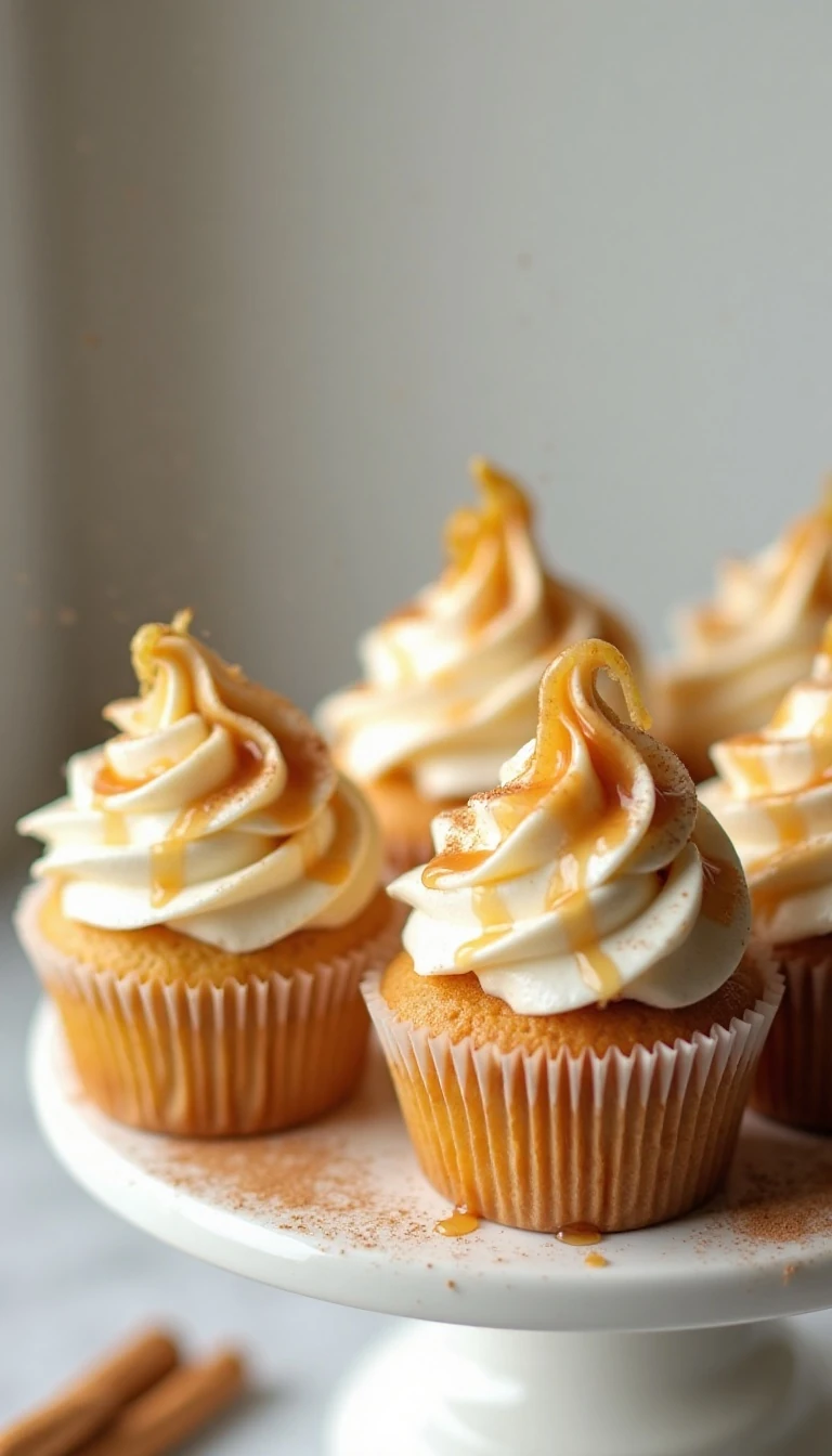 Easy Apple Pie Cupcakes Recipe with Caramel Drizzle