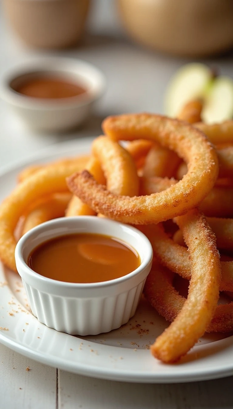 Easy Apple Pie Fries Recipe with Cinnamon Sugar and Caramel Dip