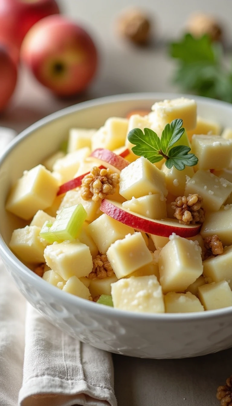 Crunchy Apple Salad with Raisins and Walnuts Recipe