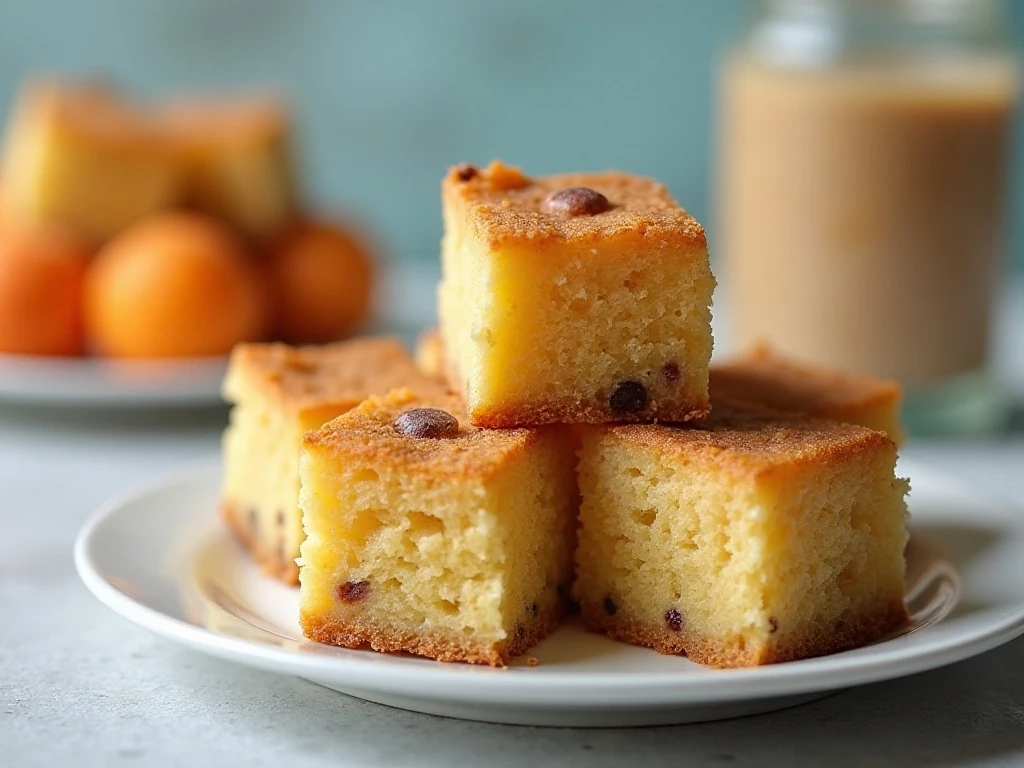 Apricot raisin cake squares ready for storage or serving