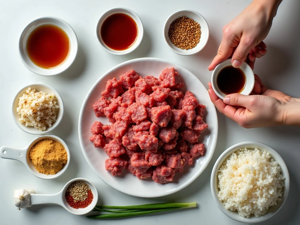 Ingredients for easy Asian ground beef