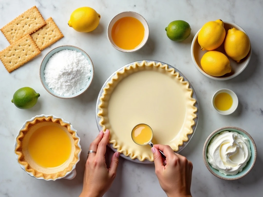 Ingredients for Atlantic Beach Pie arranged for baking
