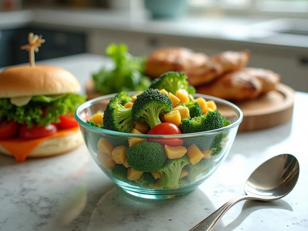 Make-ahead bacon broccoli salad ready for serving