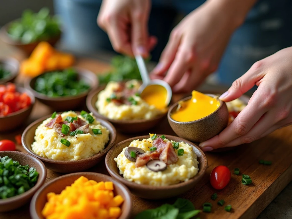 Cheese and vegetable options for customizing bacon egg bites
