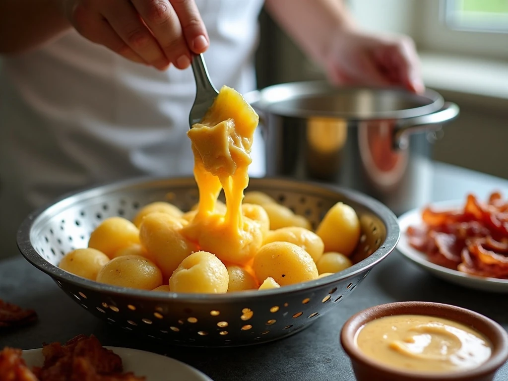 Testing potatoes for the perfect potato salad texture