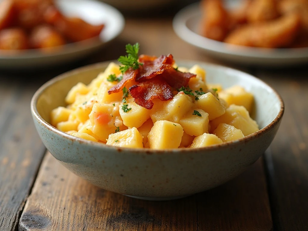 Southern bacon pimento cheese potato salad ready to serve