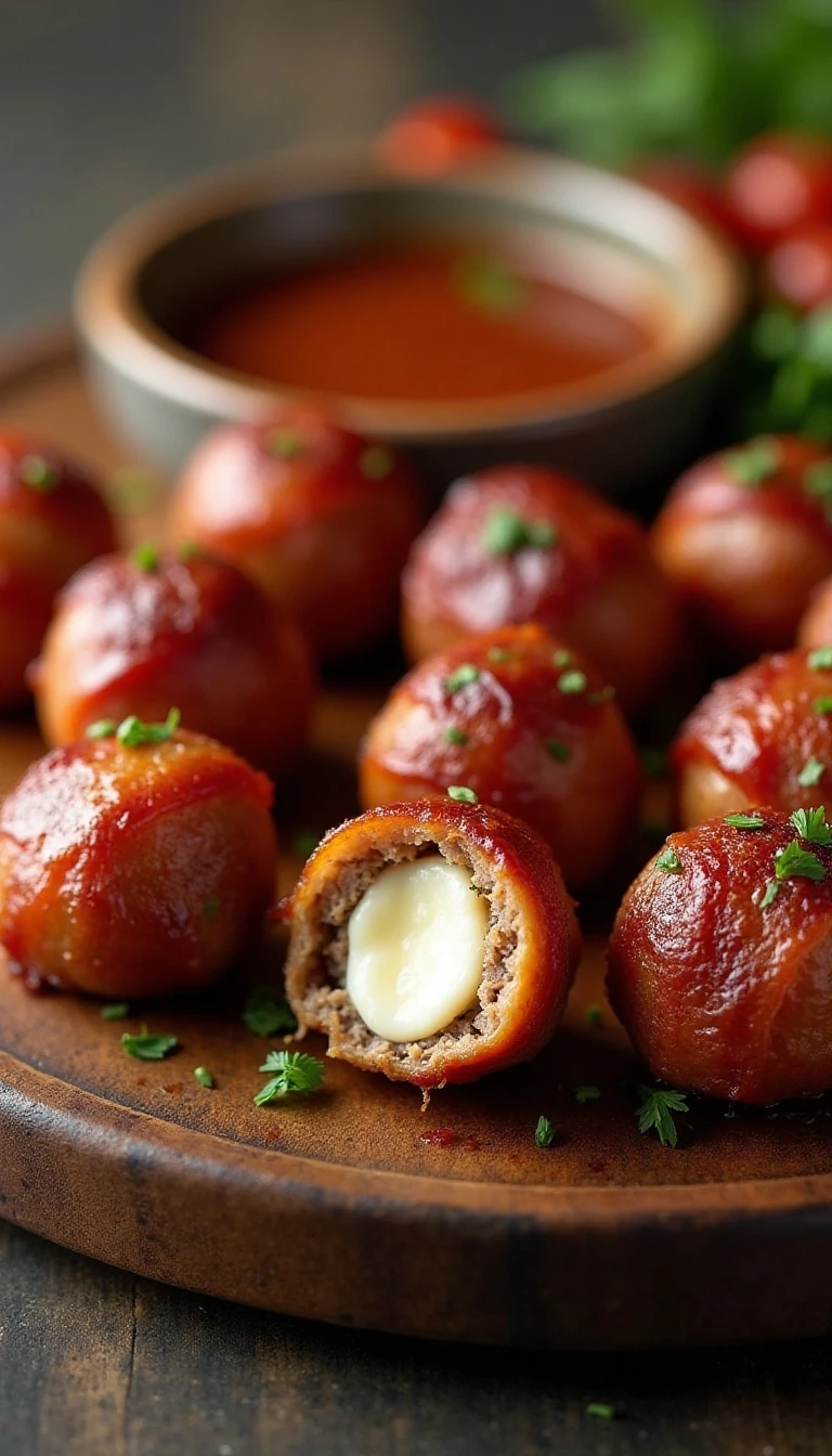 Bacon-Wrapped Cheese-Stuffed Meatballs Recipe