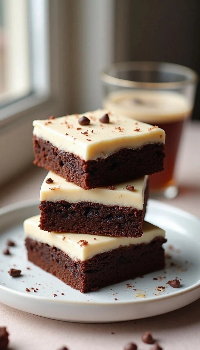 Fudgy Baileys Brownies Recipe with Irish Cream Frosting