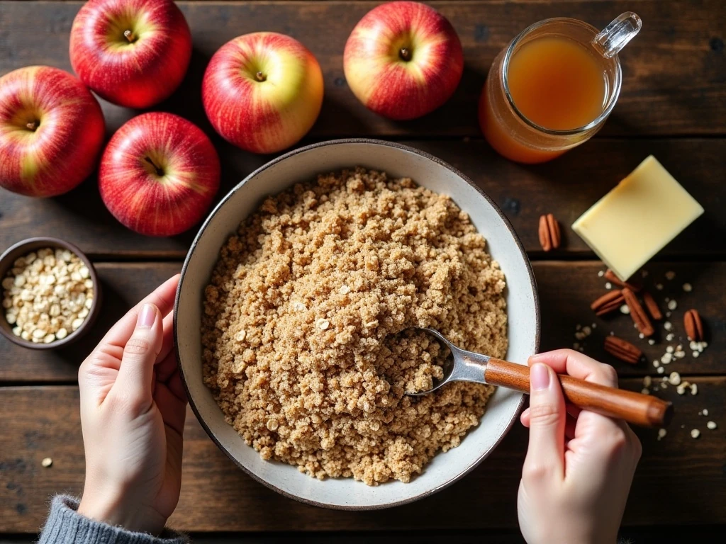 Ingredients for easy baked apples arranged on a kitchen counter