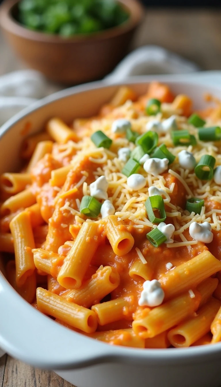 Easy Baked Buffalo Chicken Pasta Recipe