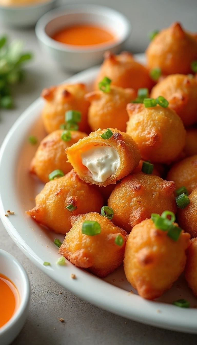 Crispy Baked Buffalo Chicken Rangoons Recipe