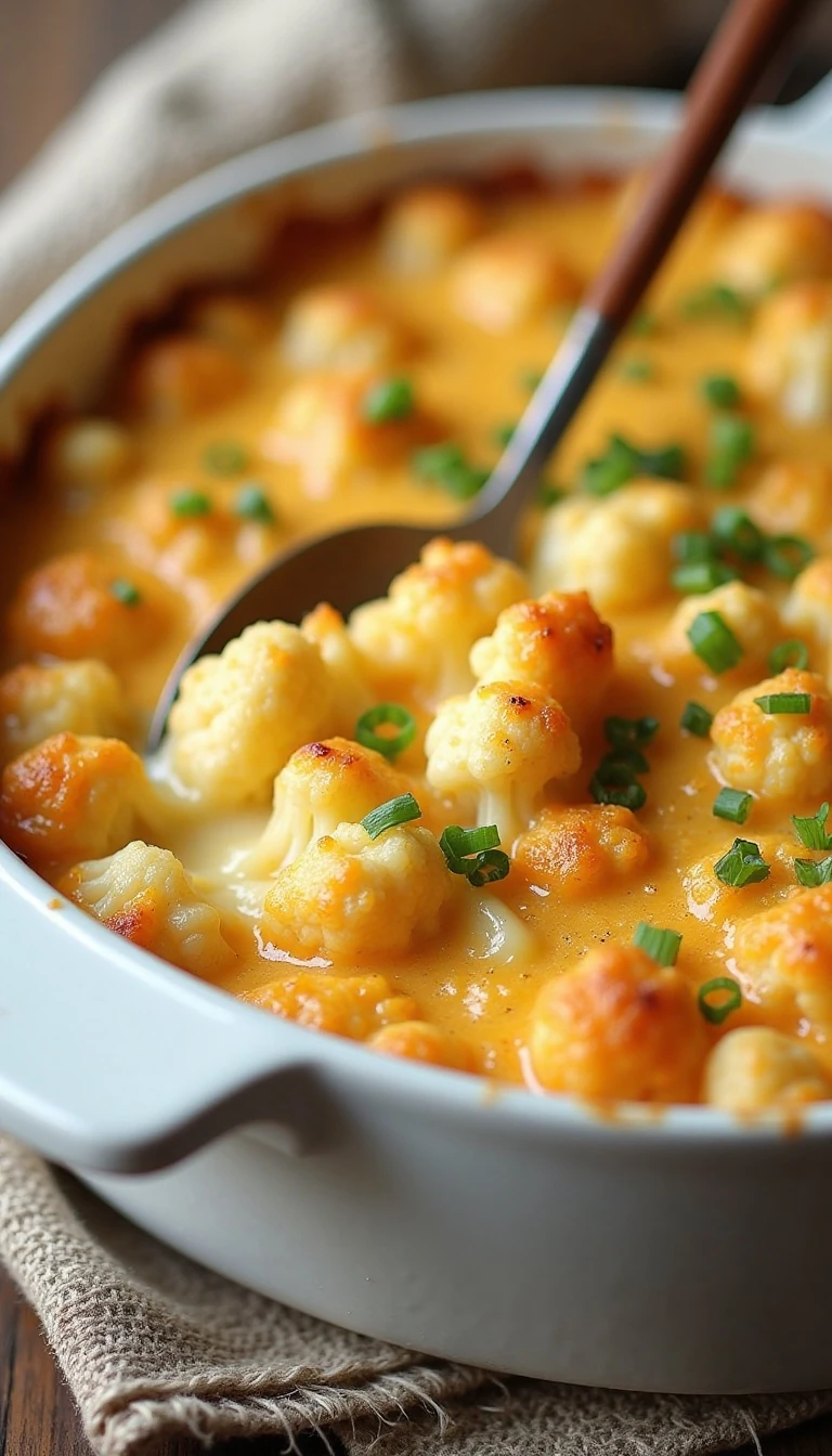 Easy Baked Cauliflower Casserole Recipe with Cheddar and Cream Cheese