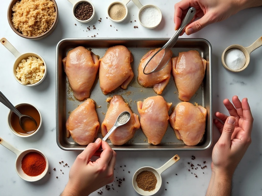Ingredients for baked chicken thighs with brown sugar