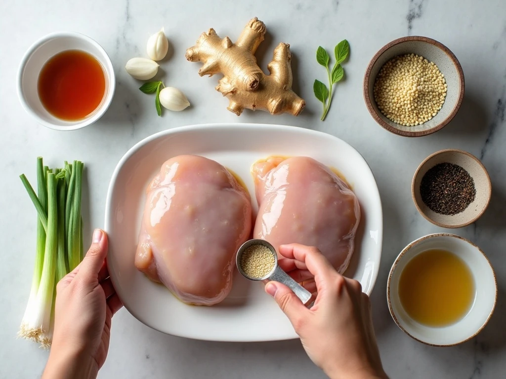 Ingredients for soy ginger garlic baked chicken
