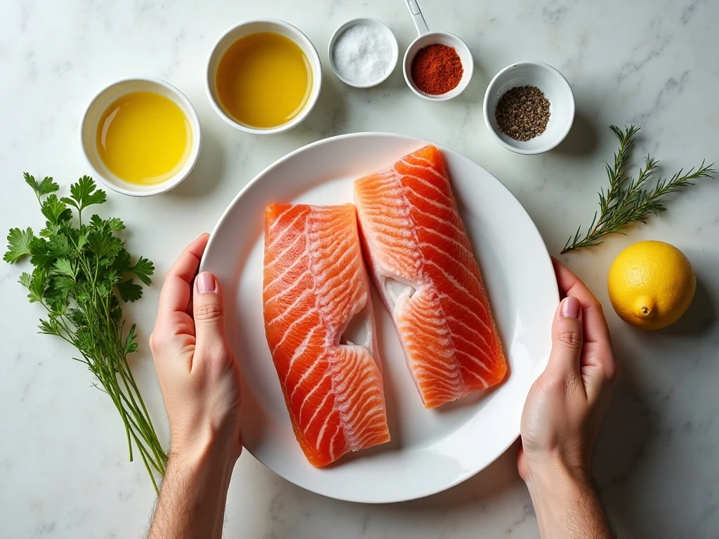 Ingredients for baked red snapper with garlic topping