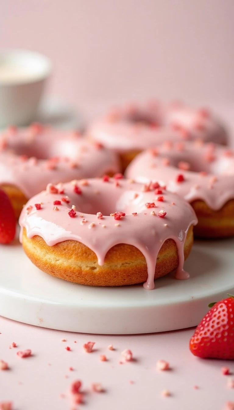 Baked Strawberry Donuts Recipe: Soft, Sweet & Easy