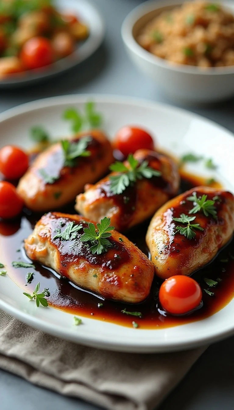Easy Balsamic Chicken Recipe with a Glossy Garlic Herb Sauce