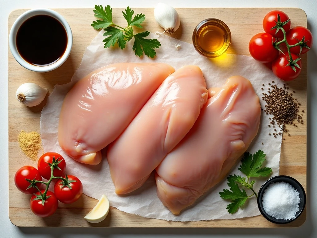 Ingredients for easy balsamic chicken