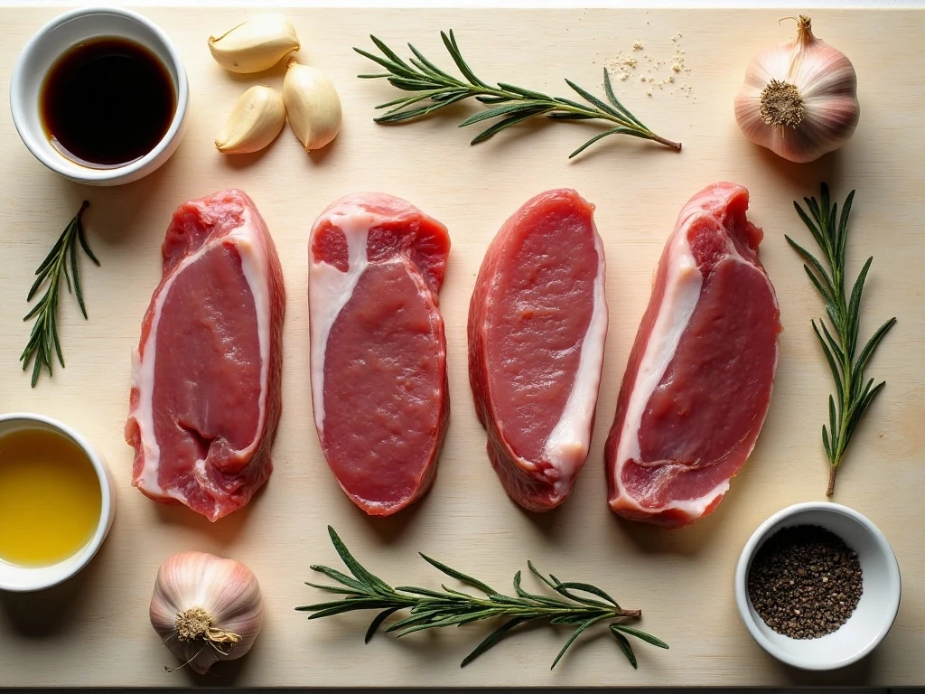 Ingredients for easy balsamic pork chops