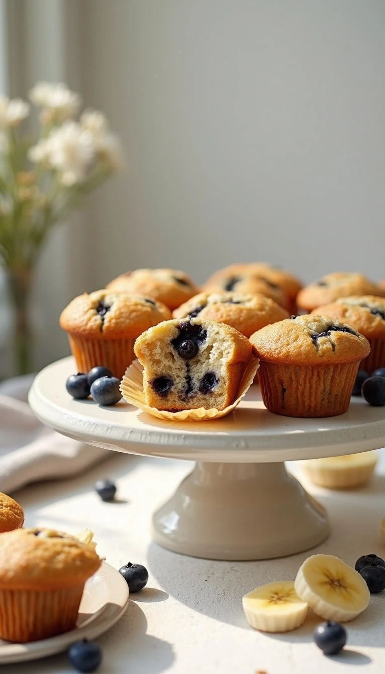 Healthy Banana Blueberry Breakfast Muffins (Easy Recipe)