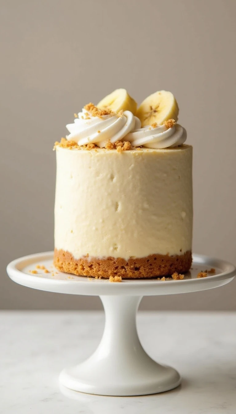 Creamy Banana Cream Cheesecake Recipe with Vanilla Wafer Crust