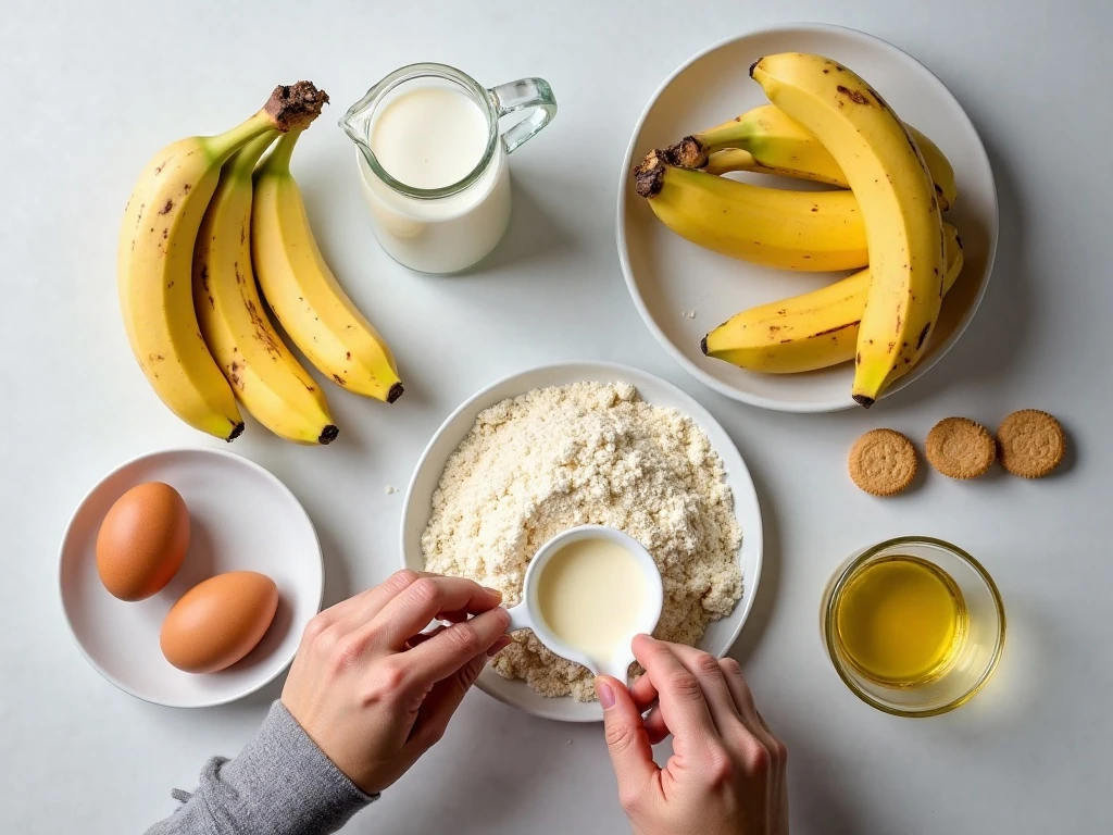 Ingredients for banana pudding cupcakes