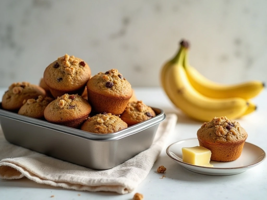 Banana walnut muffins ready for serving and storage