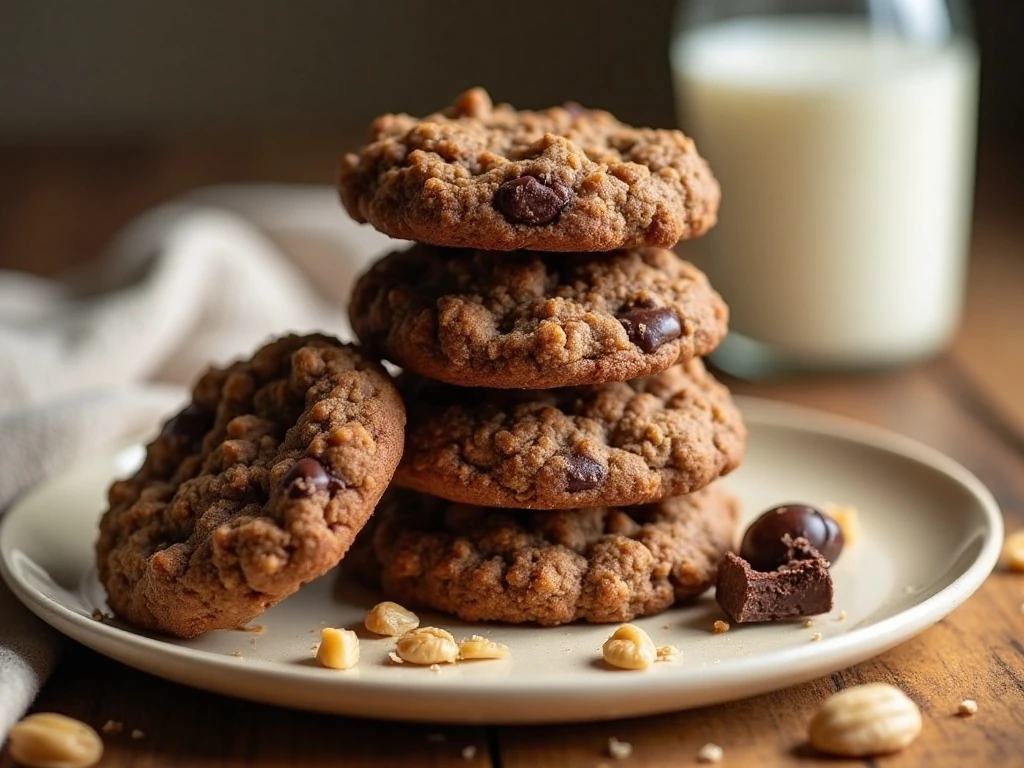 Stack of Barefoot Contessa chocolate peanut butter glob cookies