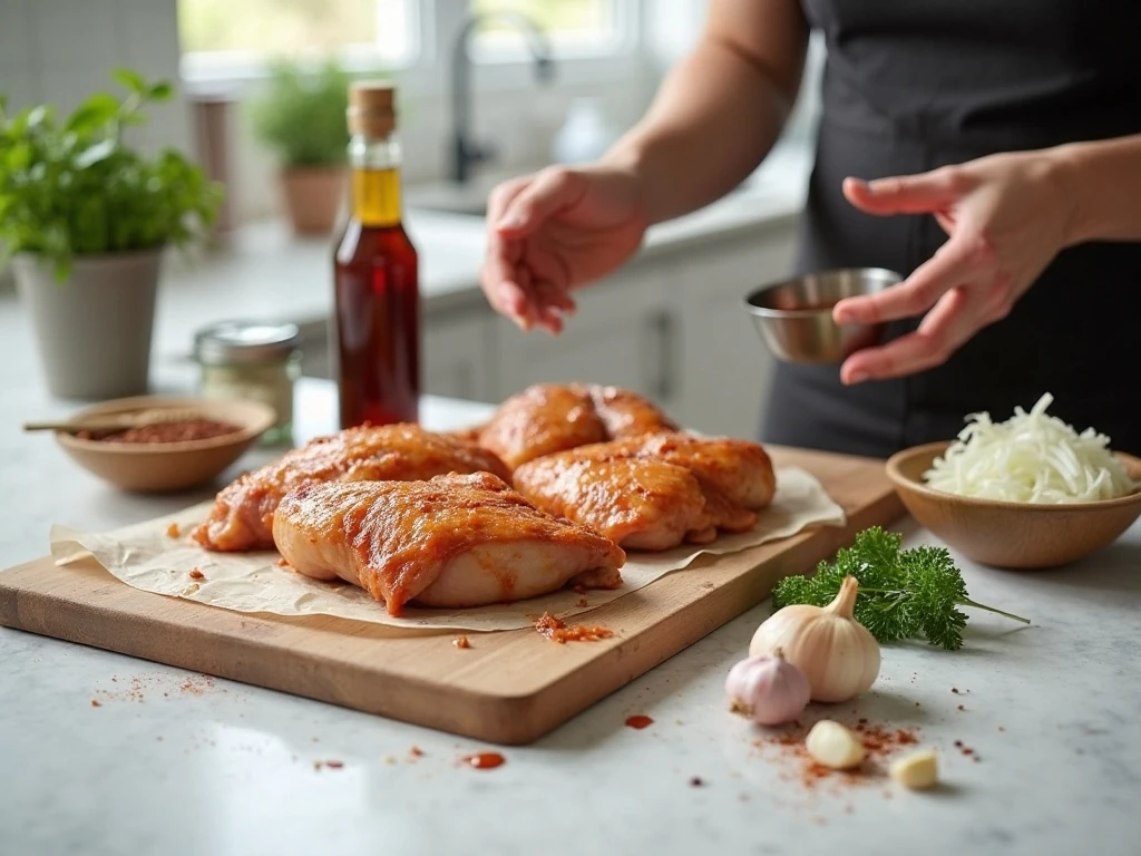 Ingredients for Crockpot BBQ chicken thighs