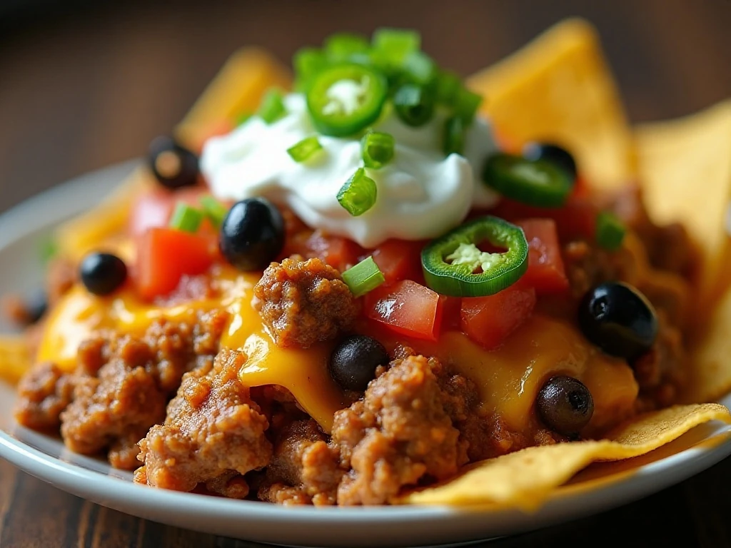 Mexican casserole serving with fresh toppings