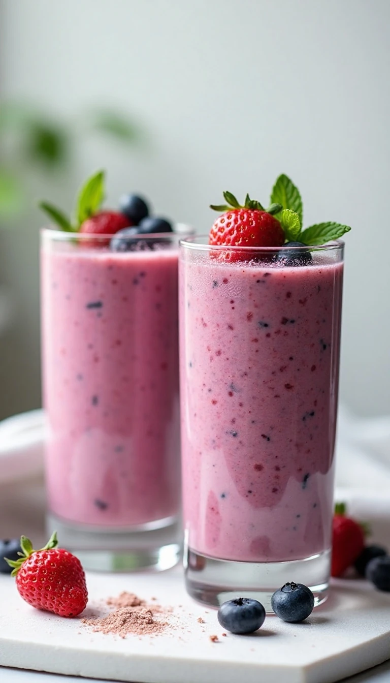 Refreshing Berry Mint Yogurt Smoothie Recipe