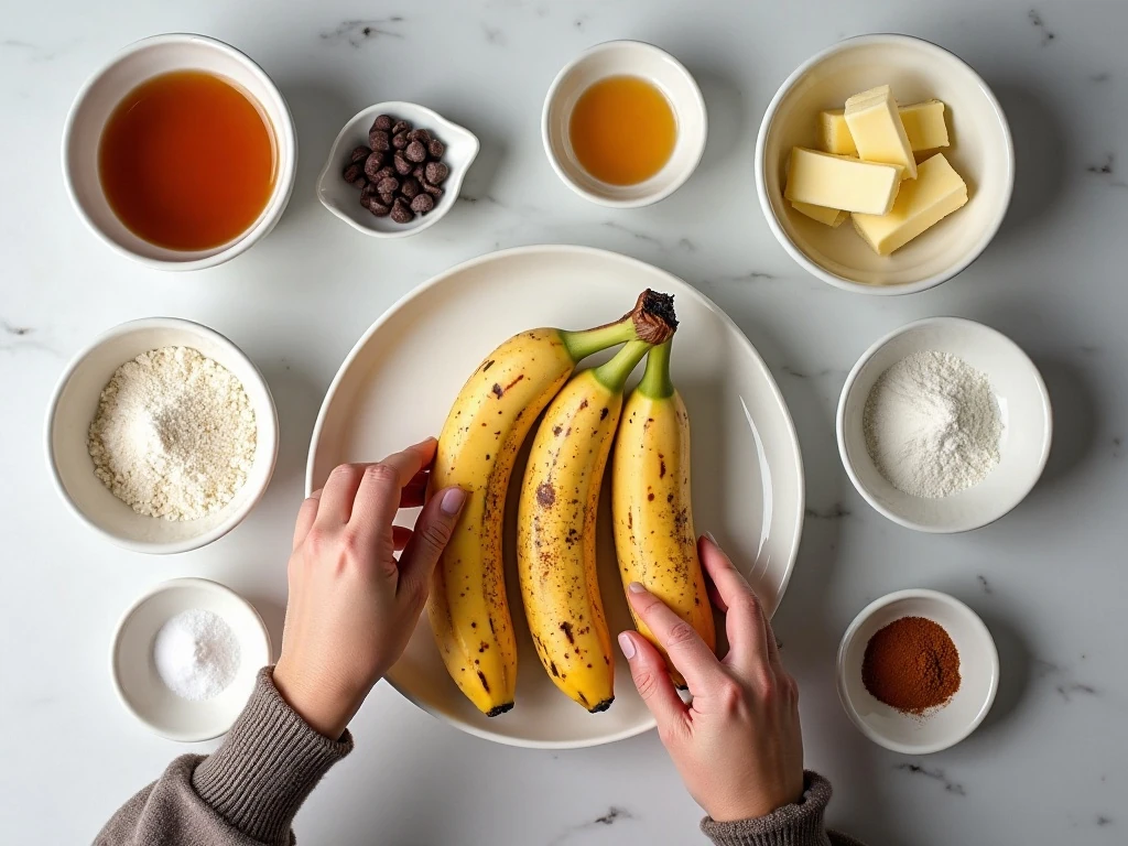 Ingredients for easy moist banana muffins