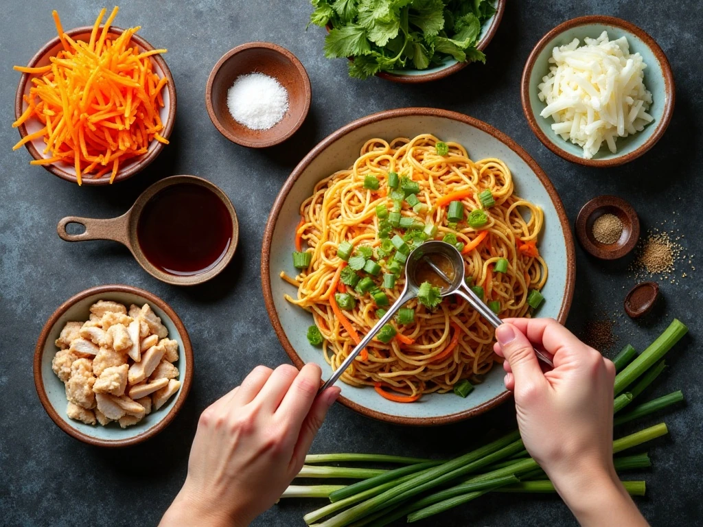 Ingredients for quick and easy chow mein