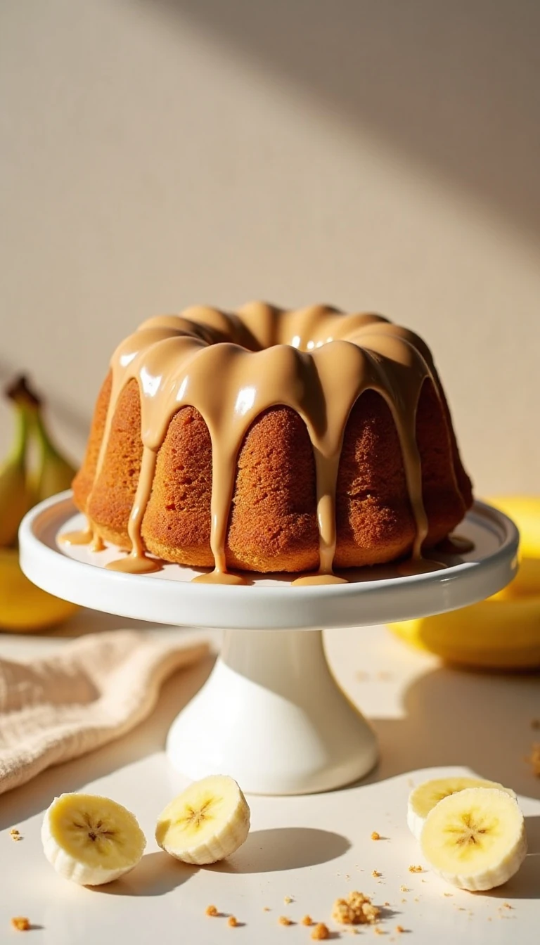 Best Ever Banana Bundt Cake Recipe with Brown Sugar Glaze