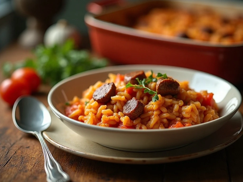 Hearty sauerkraut casserole served for dinner