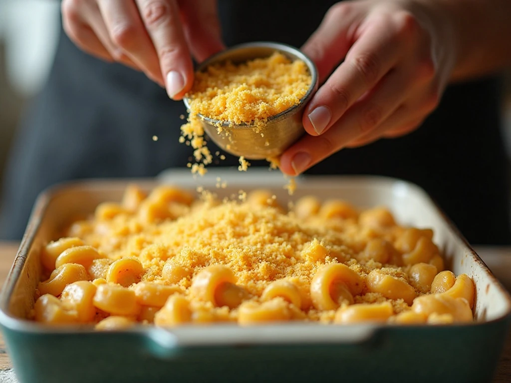 Adding a buttery breadcrumb topping to turkey casserole