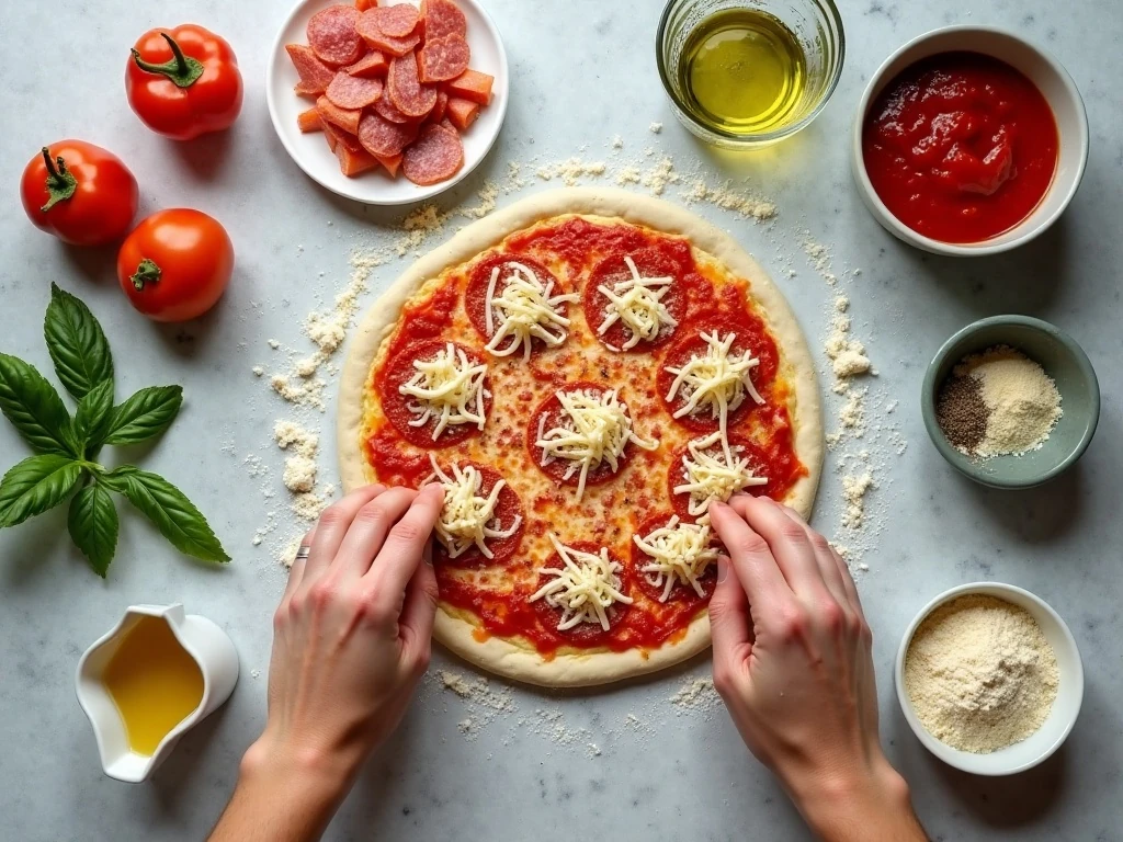 Ingredients for homemade crispy cheesy pizza rolls