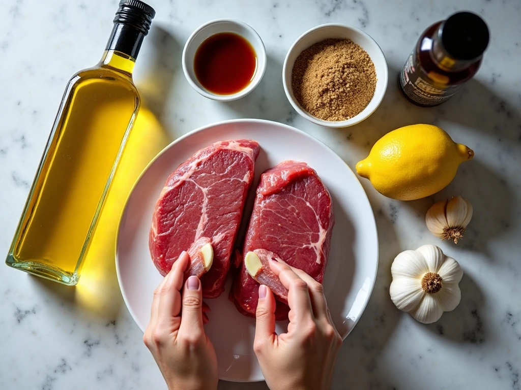 Ingredients for the best quick steak marinade