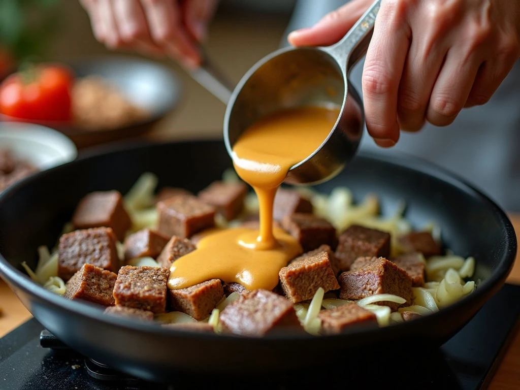 Preparing cube steaks and creamy gravy in a slow cooker