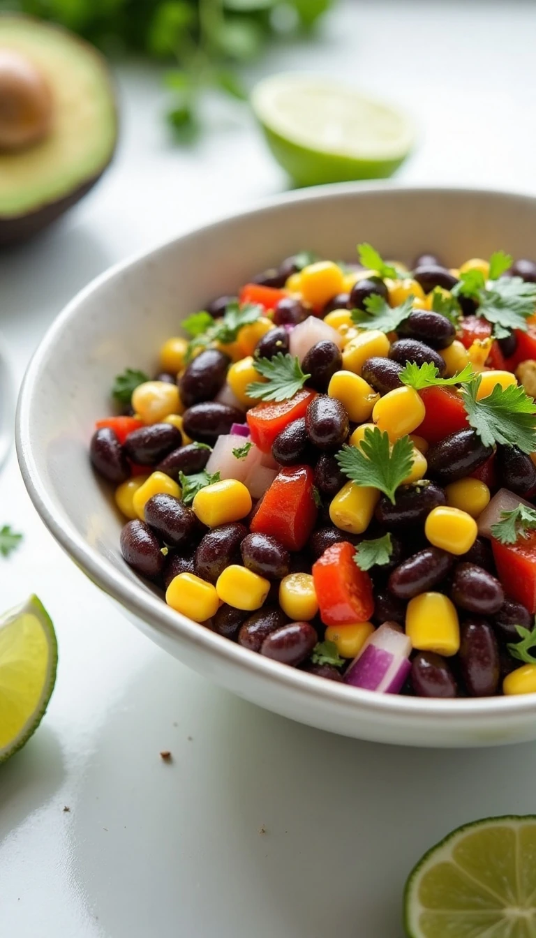 Easy Black Bean and Corn Salad Recipe with Fresh Lime Dressing