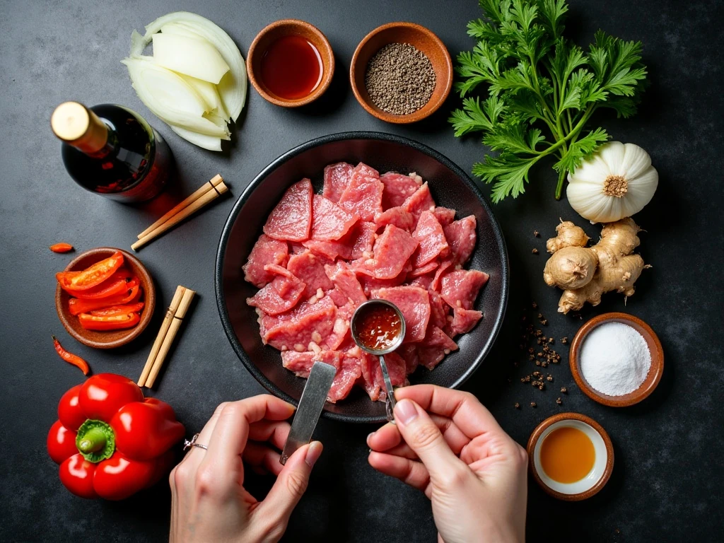 Ingredients for easy black pepper beef