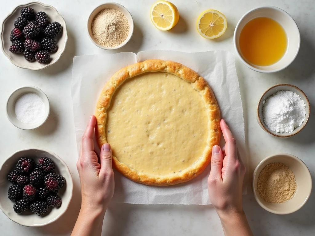 Ingredients for blackberry puff pastry tarts