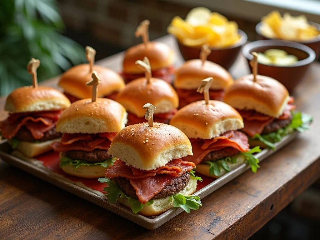 Platter of easy BLT sliders ready for a party
